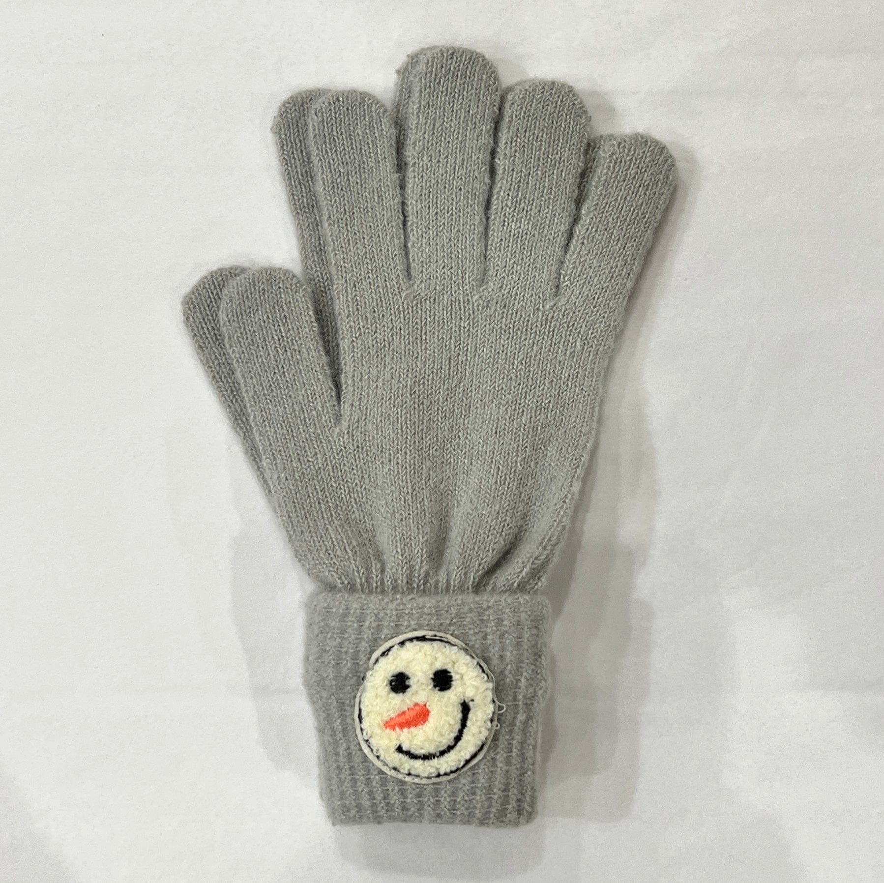 Gray Snowman Icon Gloves
