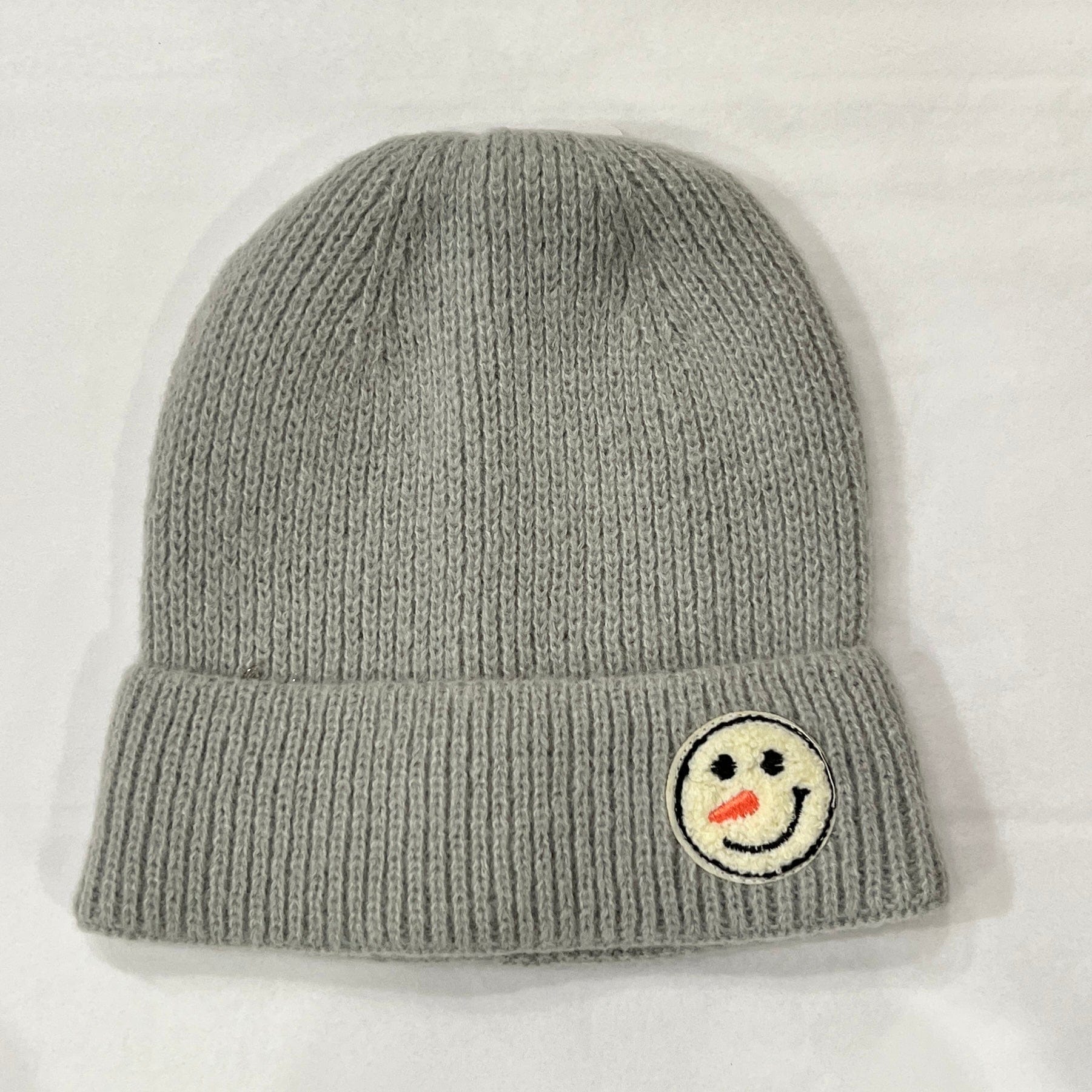 Gray Snowman Icon Beanie Hat