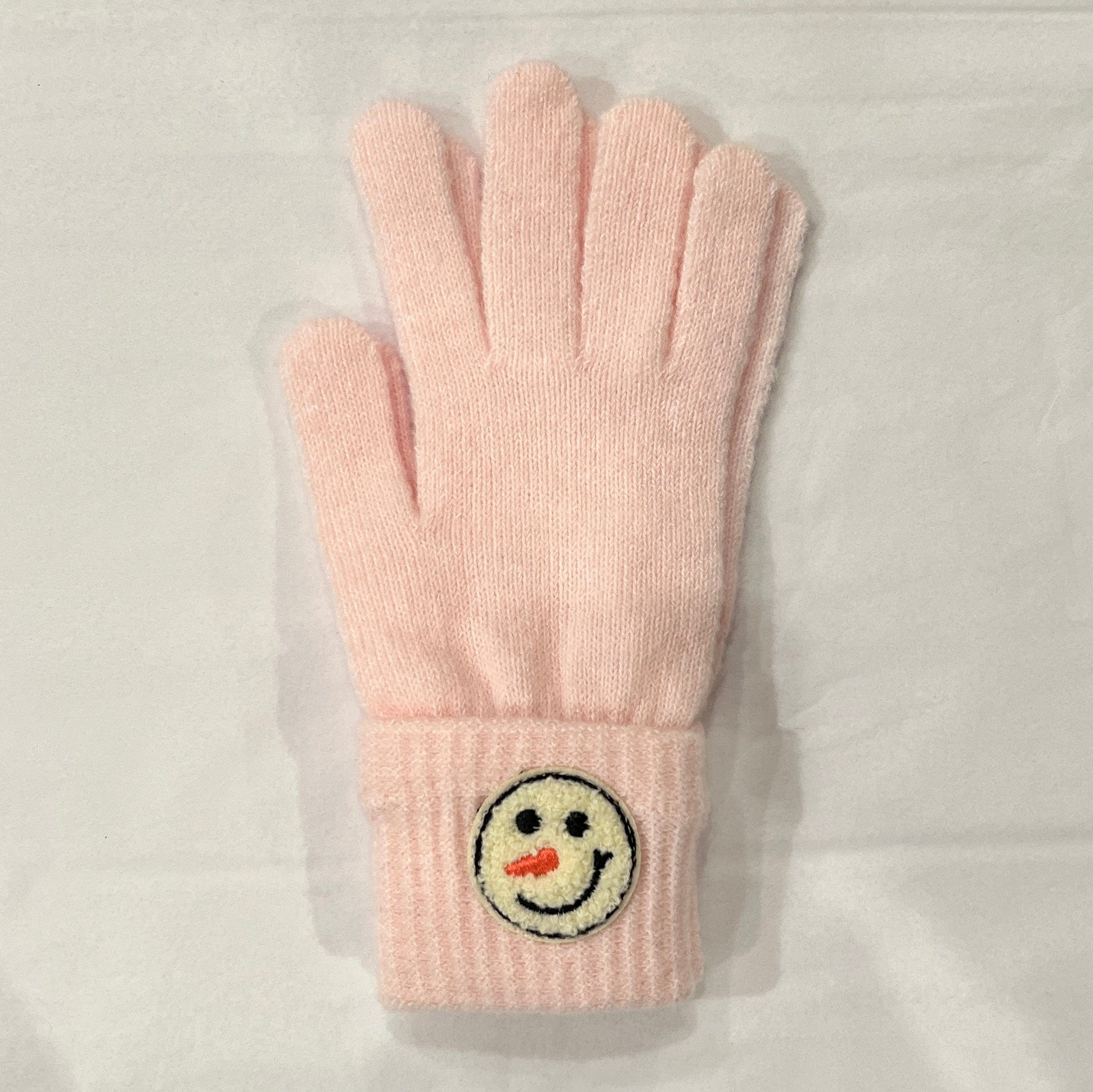 Pink Snowman Icon Gloves