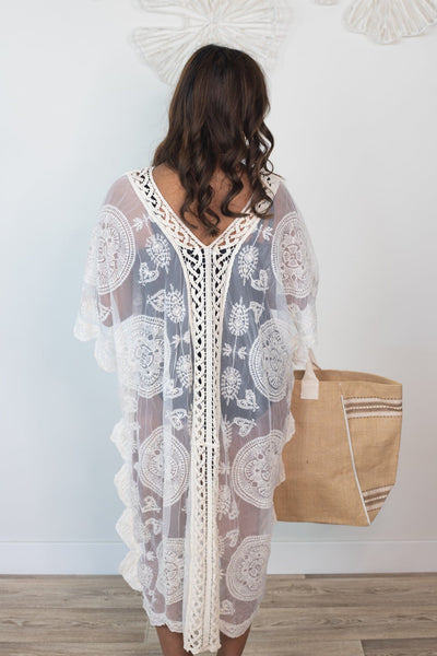 Natural Lace Detail Coverup