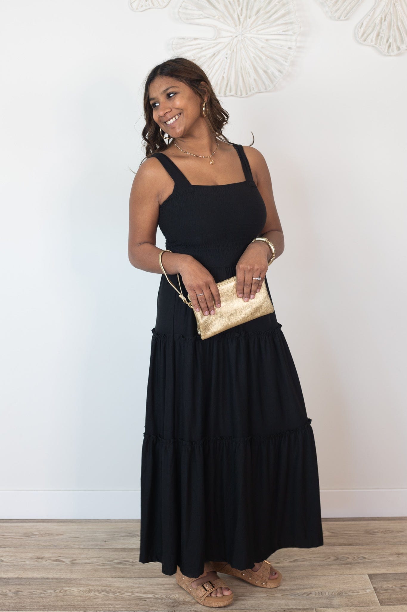 Black Tiered Maxi Dress