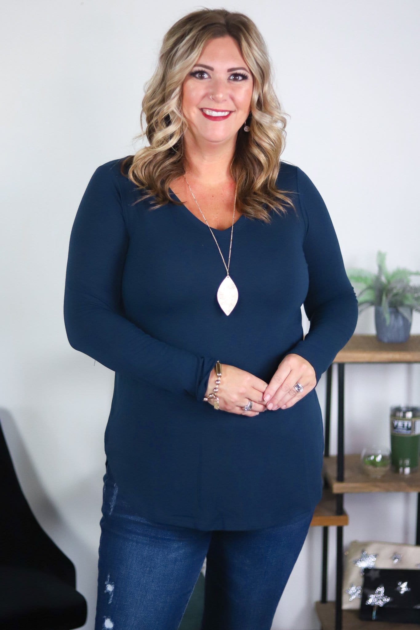 Long Sleeve Vneck - Staple Colors