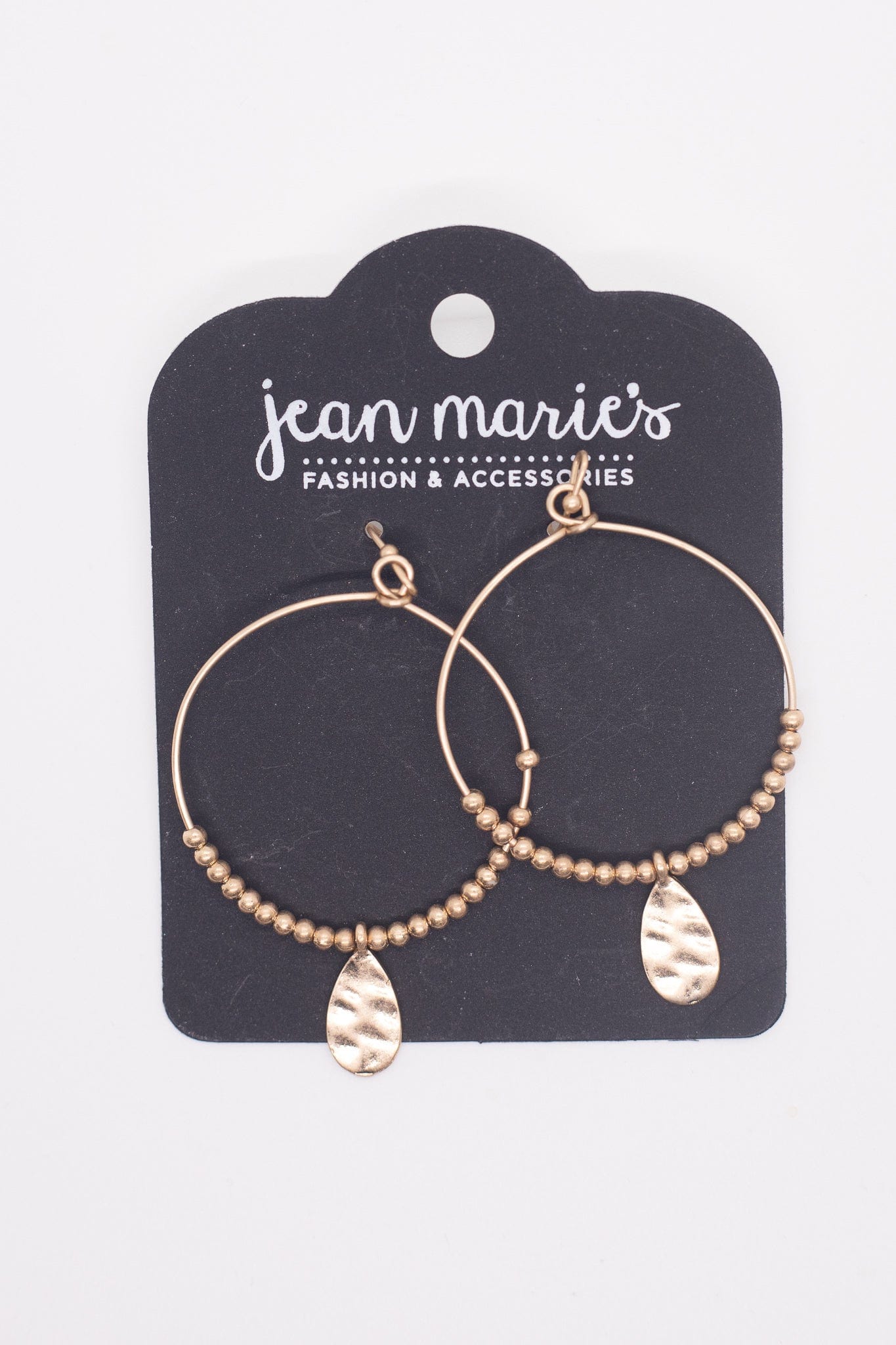 Beaded Hoop w/Tear Drop