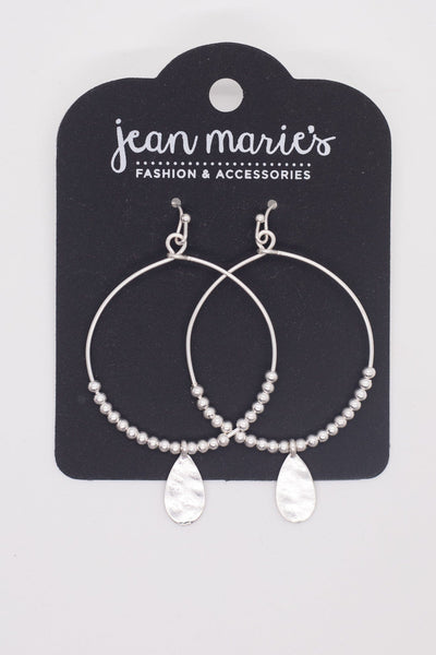 Beaded Hoop w/Tear Drop