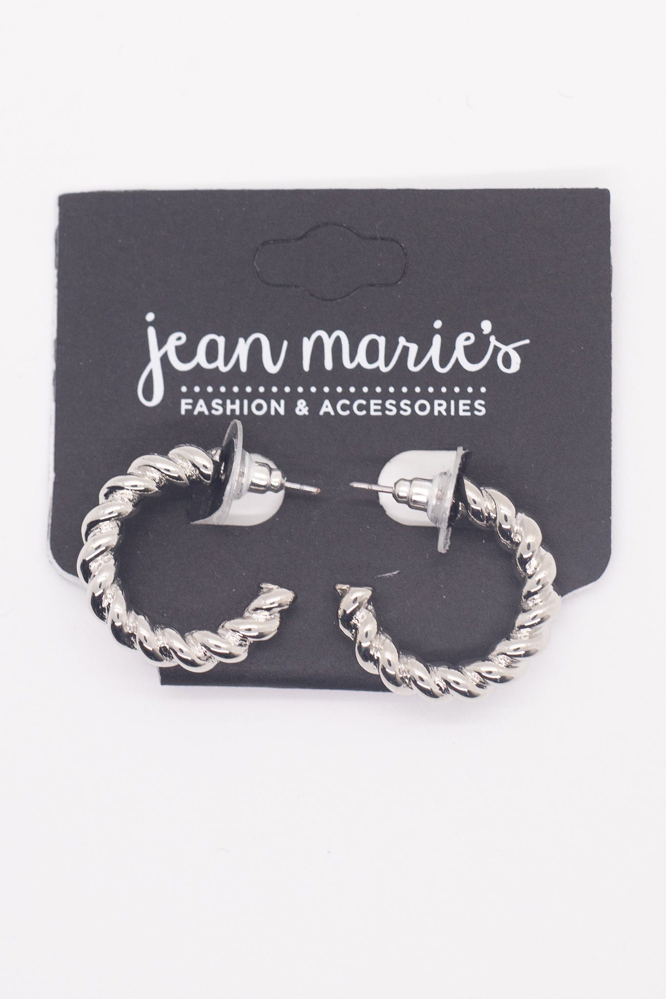 Silver Twisted Hoops