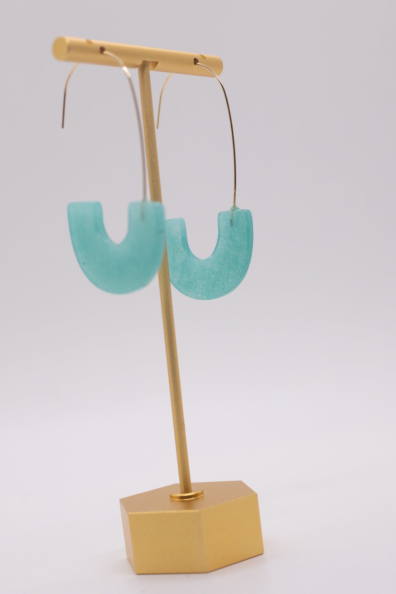 Amazonite U Shape Hook Earring