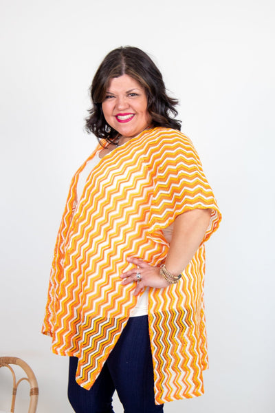 Orange Zig Zag Kimono