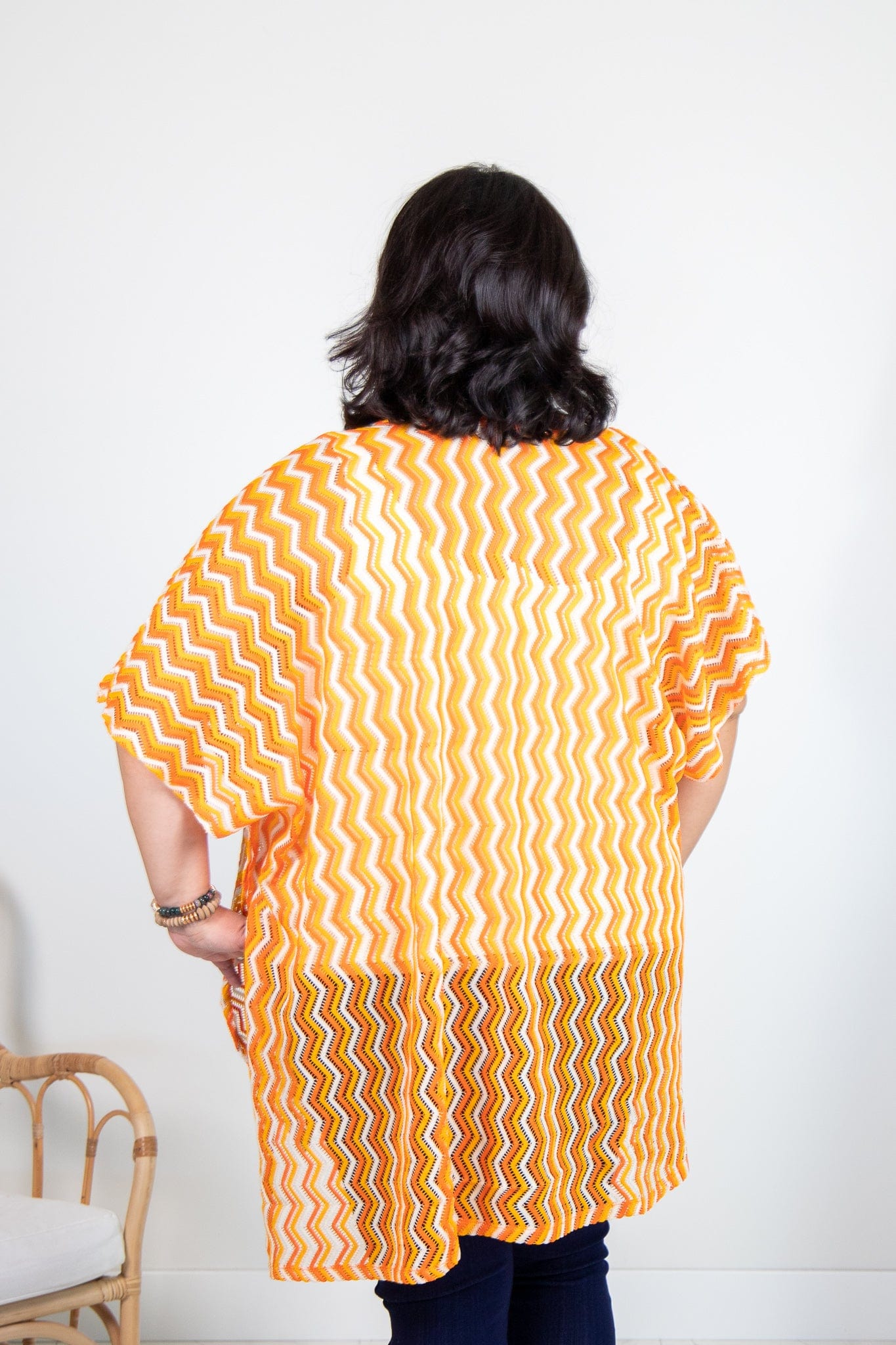Orange Zig Zag Kimono
