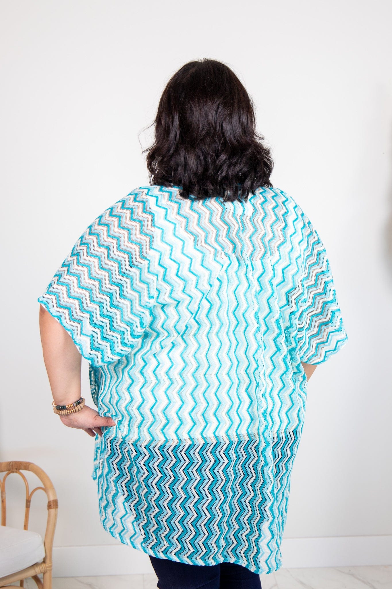 Blue Zig Zag Kimono
