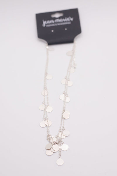Matte Disc Hang Double Layer Necklace