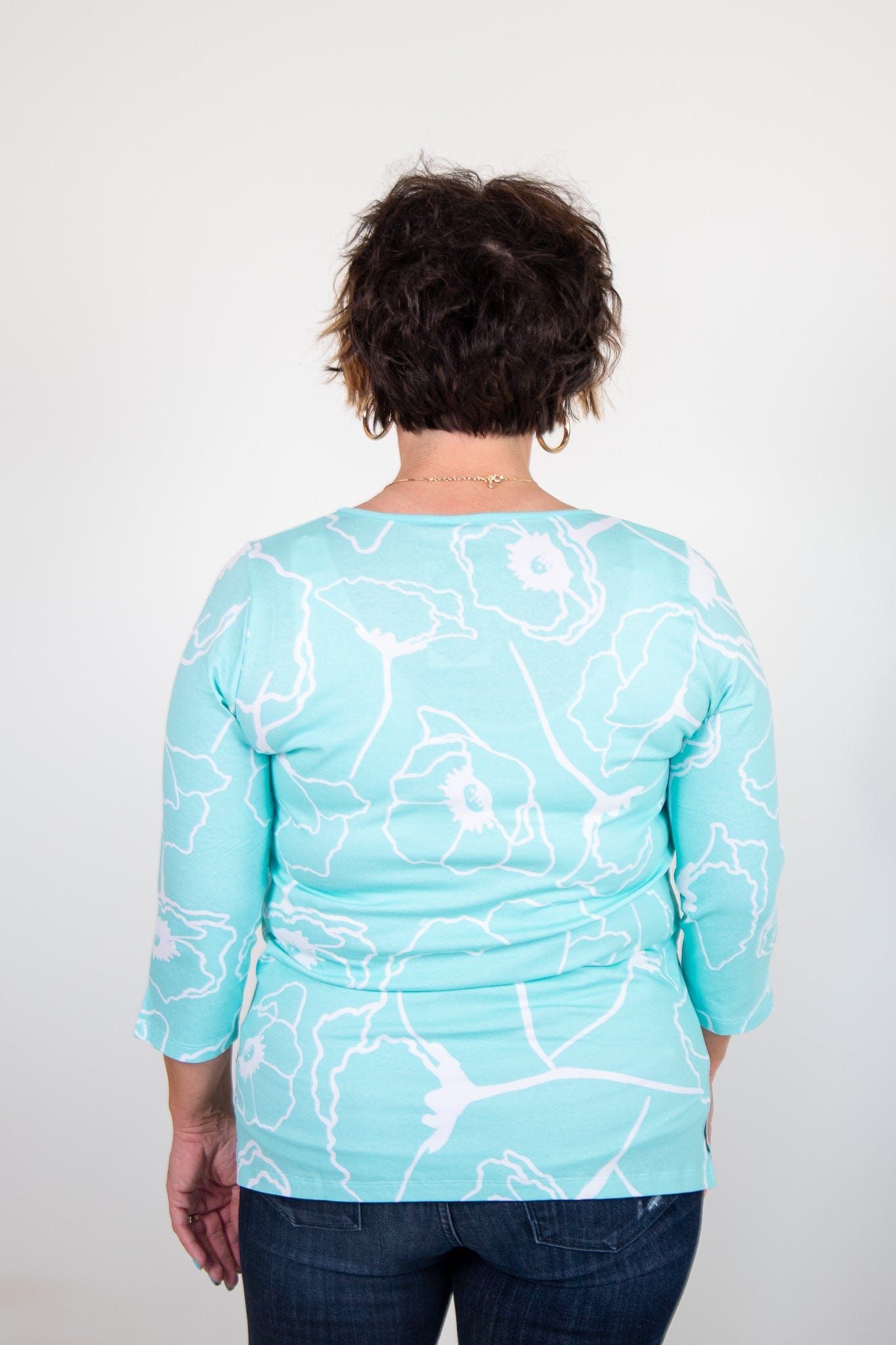 Aqua Meadows VNeck Top