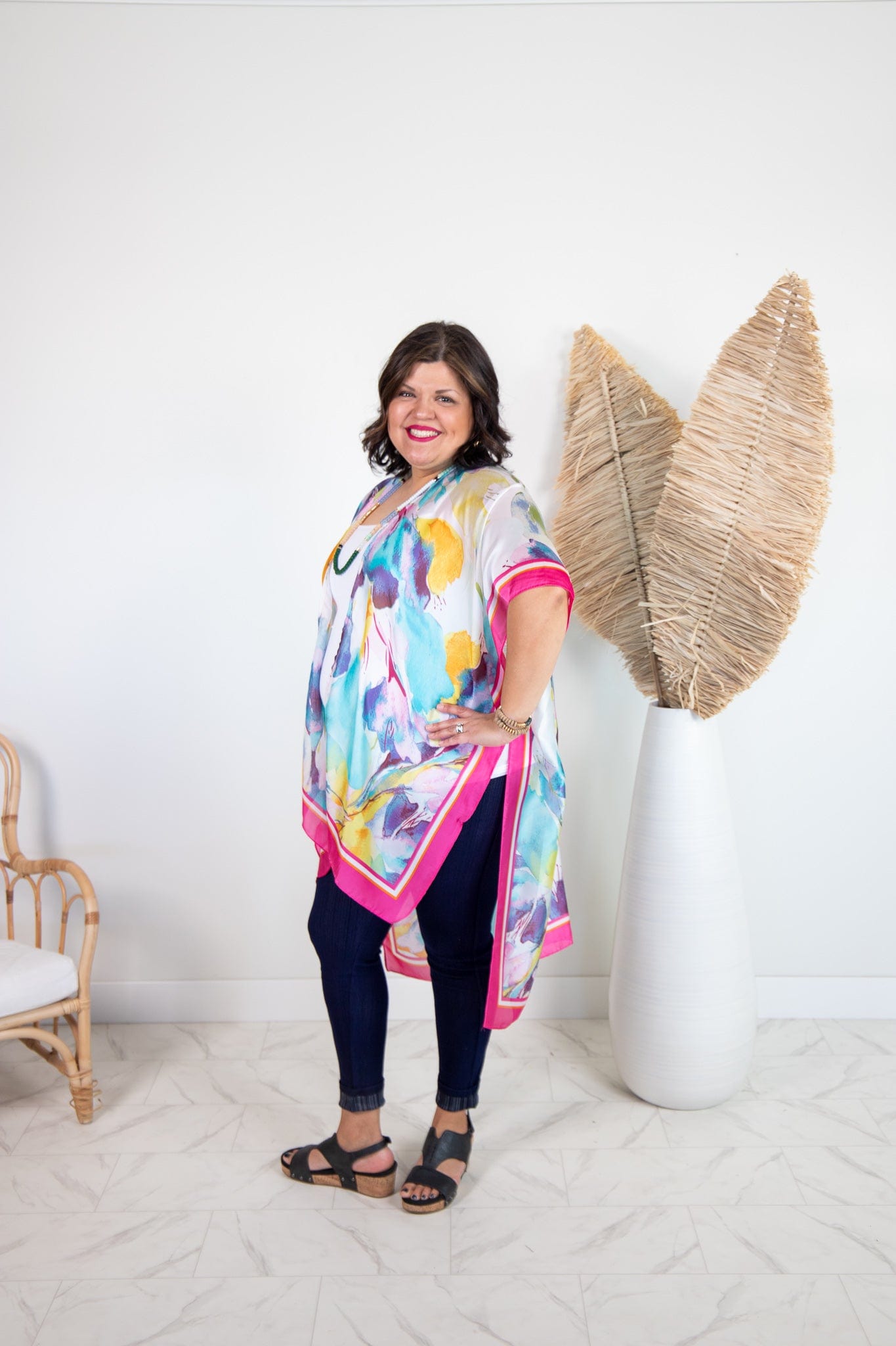 Pink Watercolor Kimono