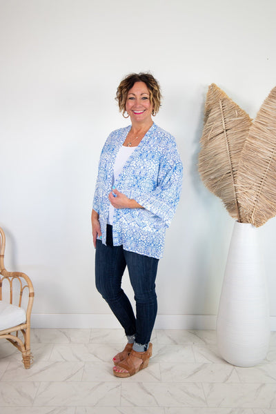 French Blue Kimono