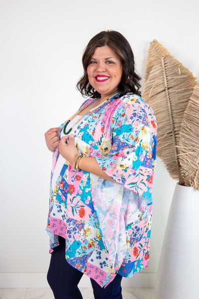 Periwinkle Floral Kimono