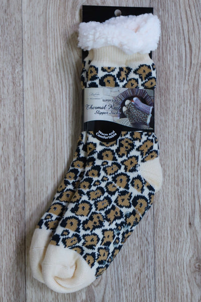 Leopard Thermal Slipper Socks