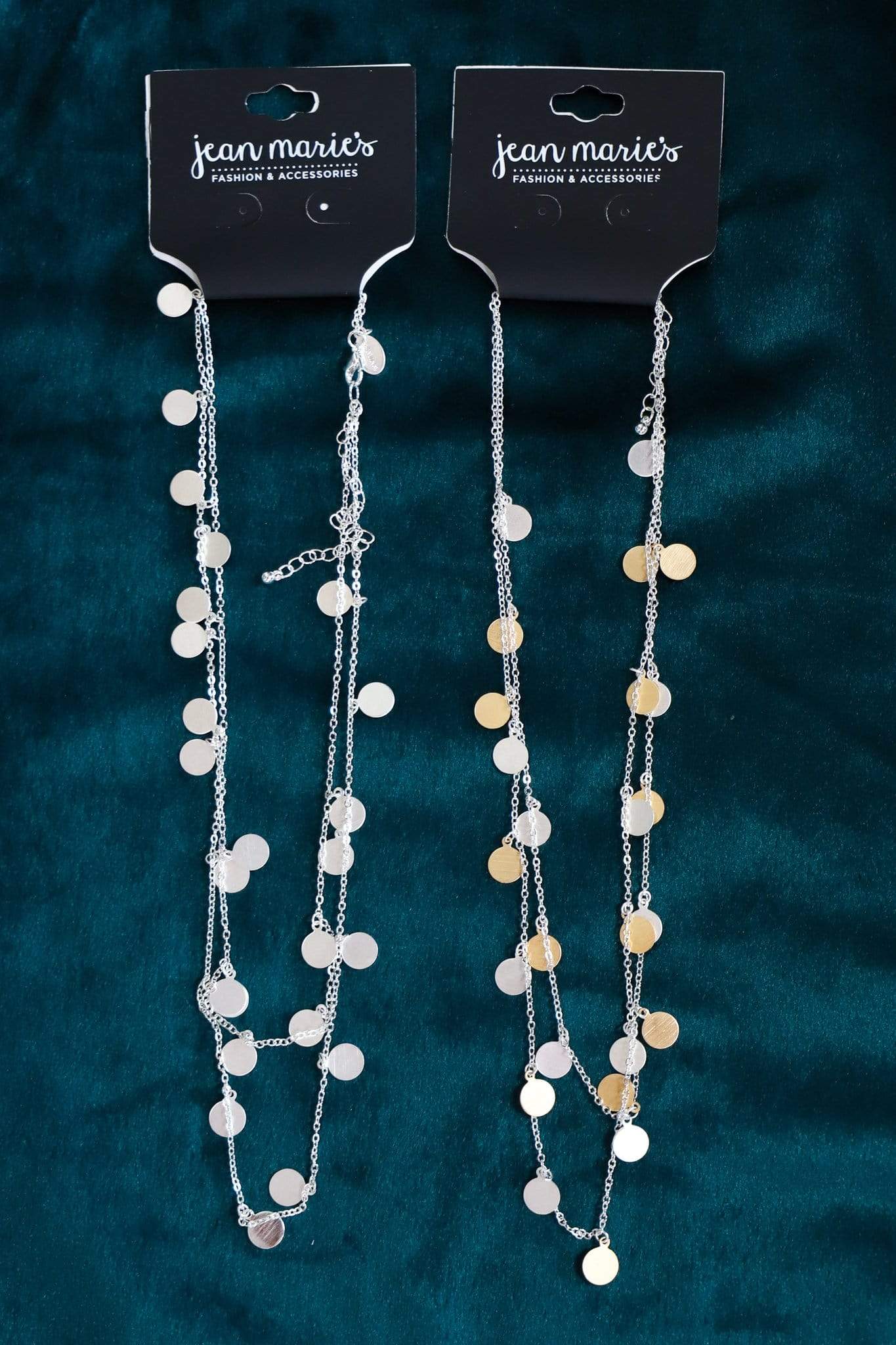 Matte Disc Hang Double Layer Necklace