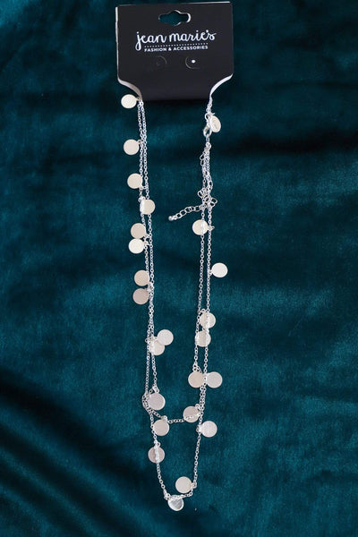 Matte Disc Hang Double Layer Necklace