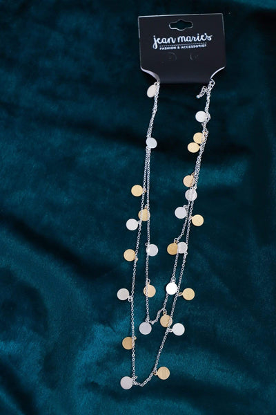 Matte Disc Hang Double Layer Necklace