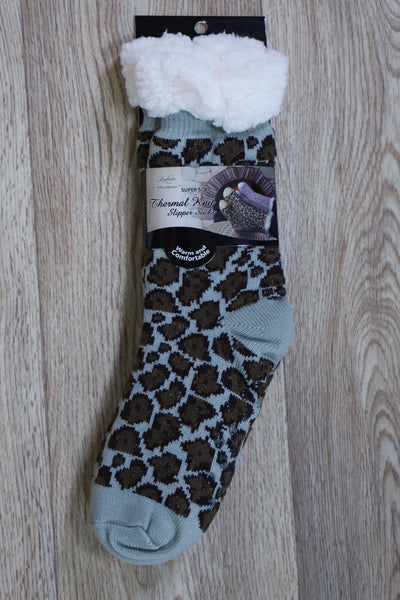 Leopard Thermal Slipper Socks