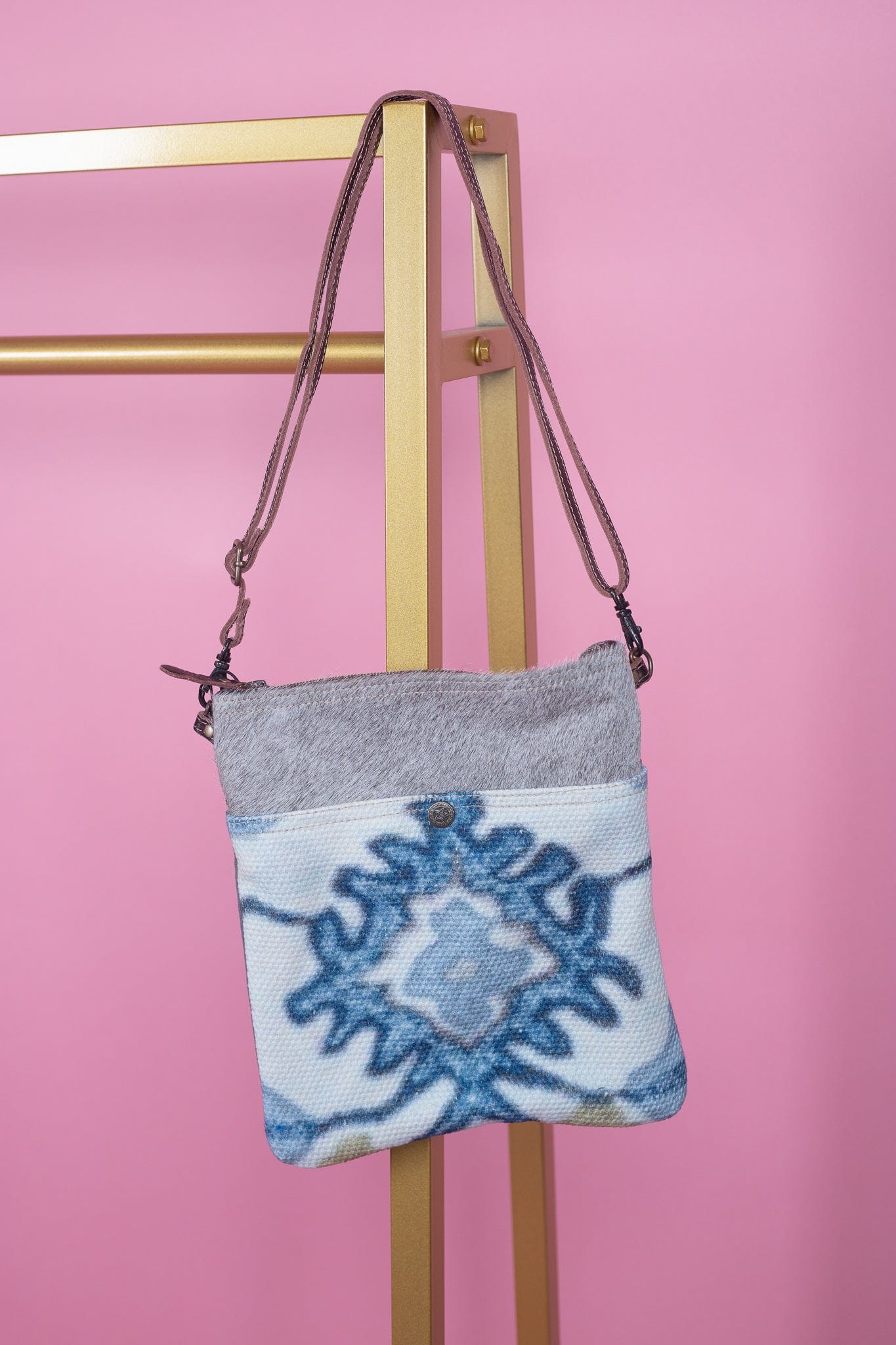 Blue Hues Canvas Crossbody Bag