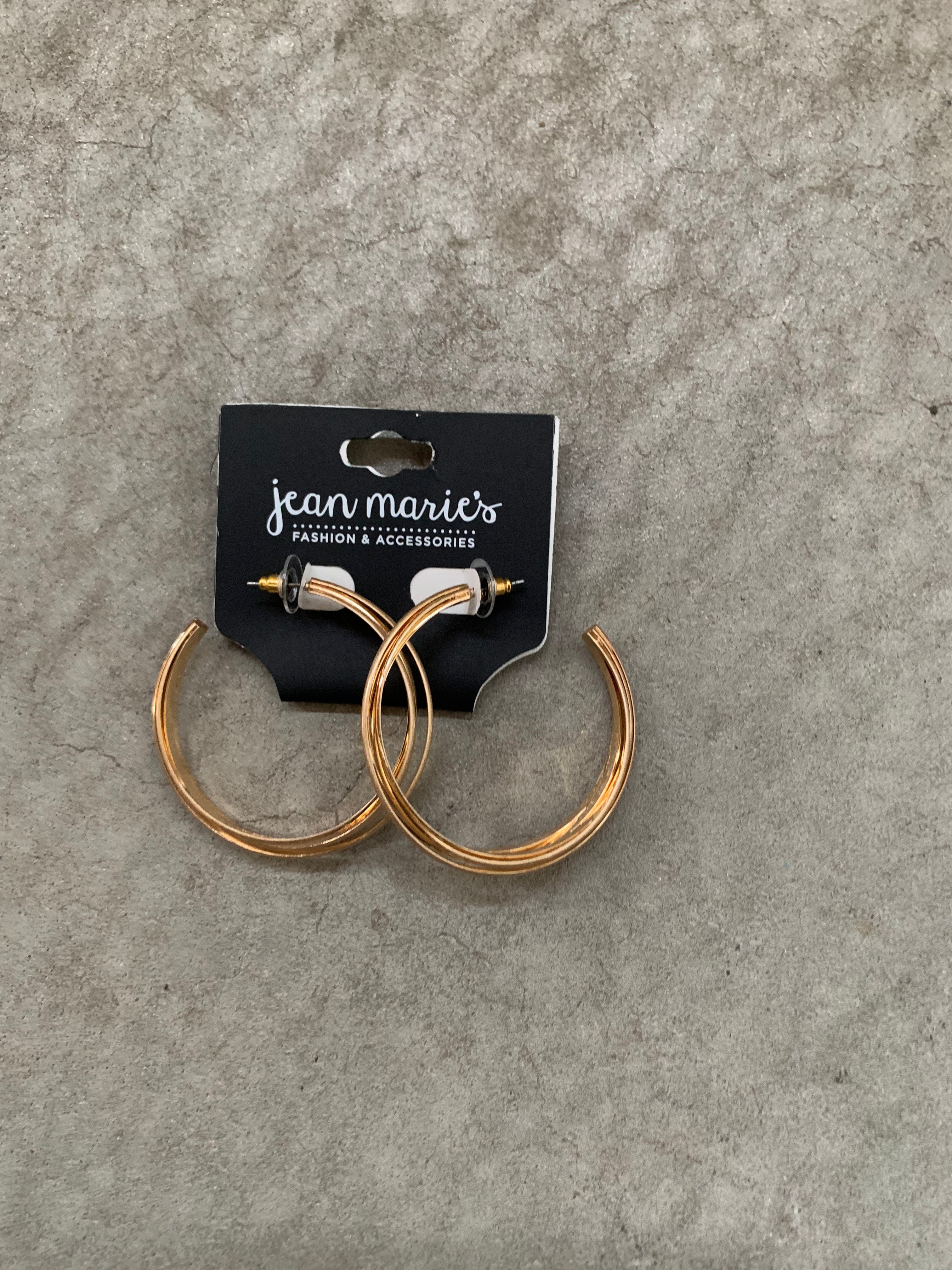 Brass 5 Lines Hoop Earring