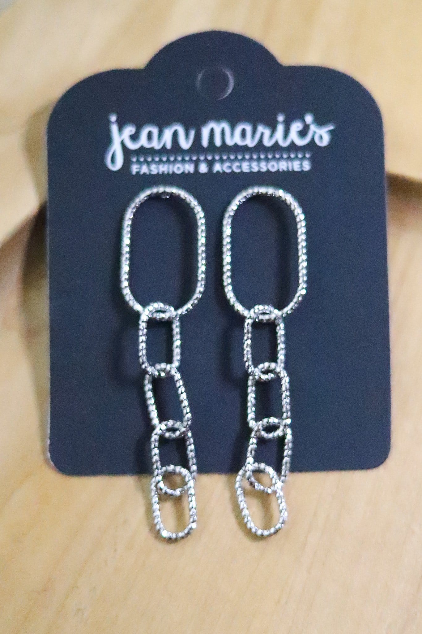 silver delicate chain earring 