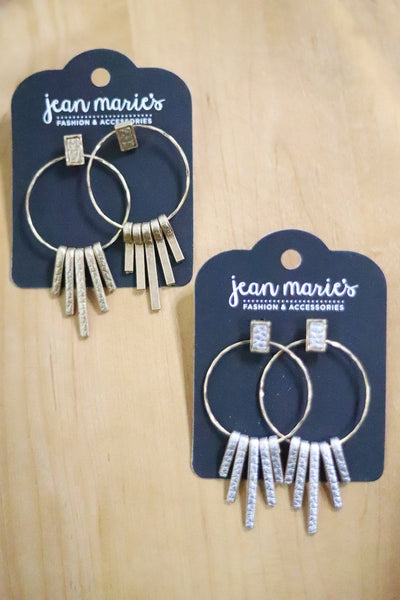 gold and sliver hanging earrings 