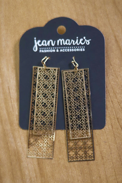 gold and bronze geometric earring 