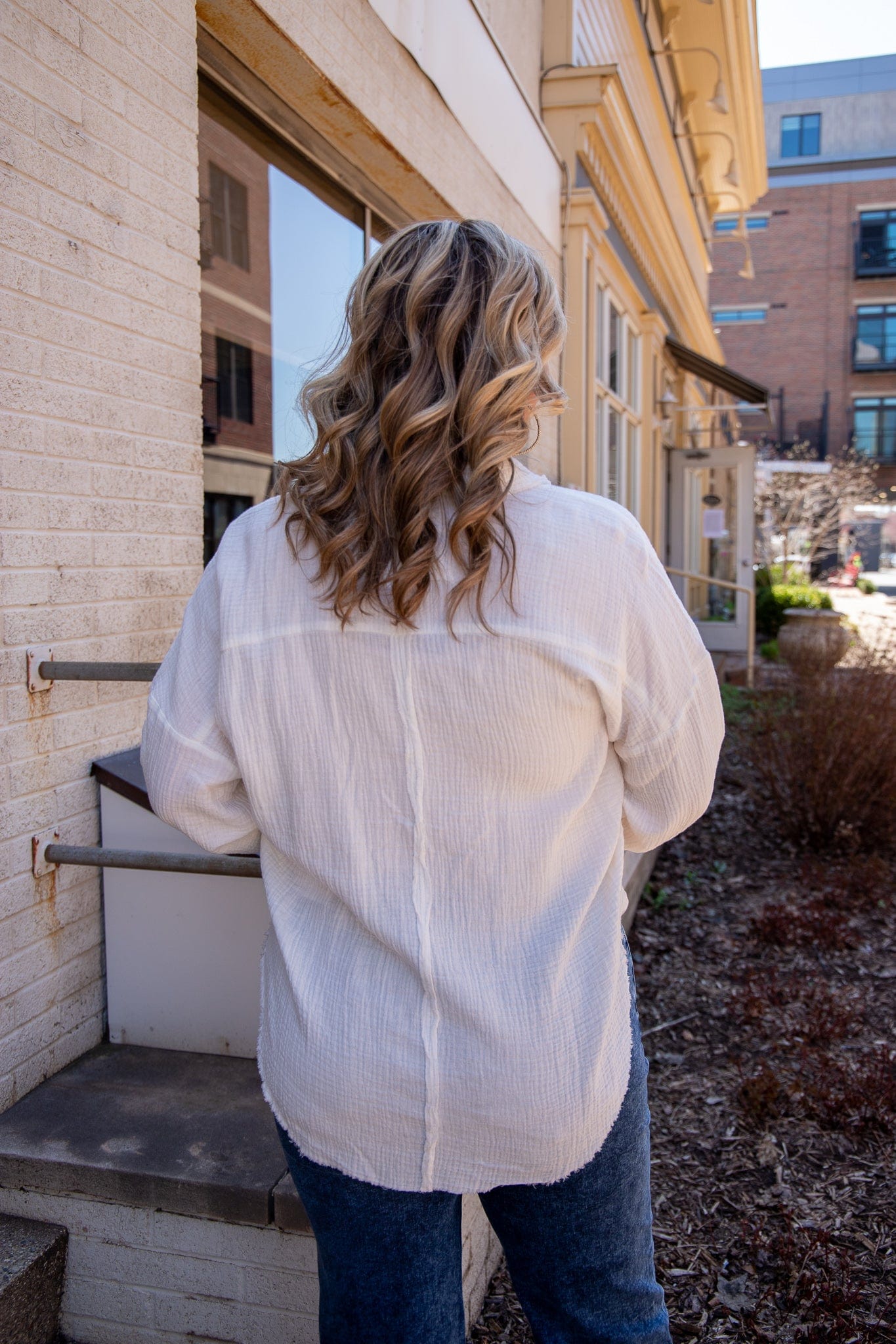Ivory Gauze Collared Shirt