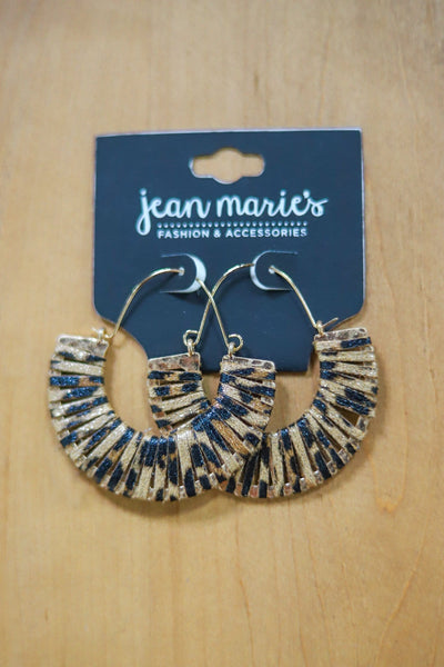 leopard print leather earring 