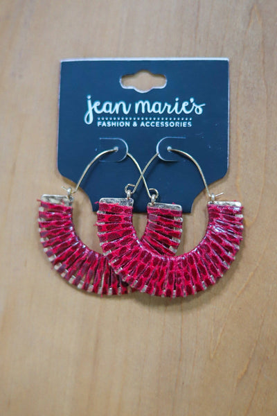 red spot leather earring hoop 