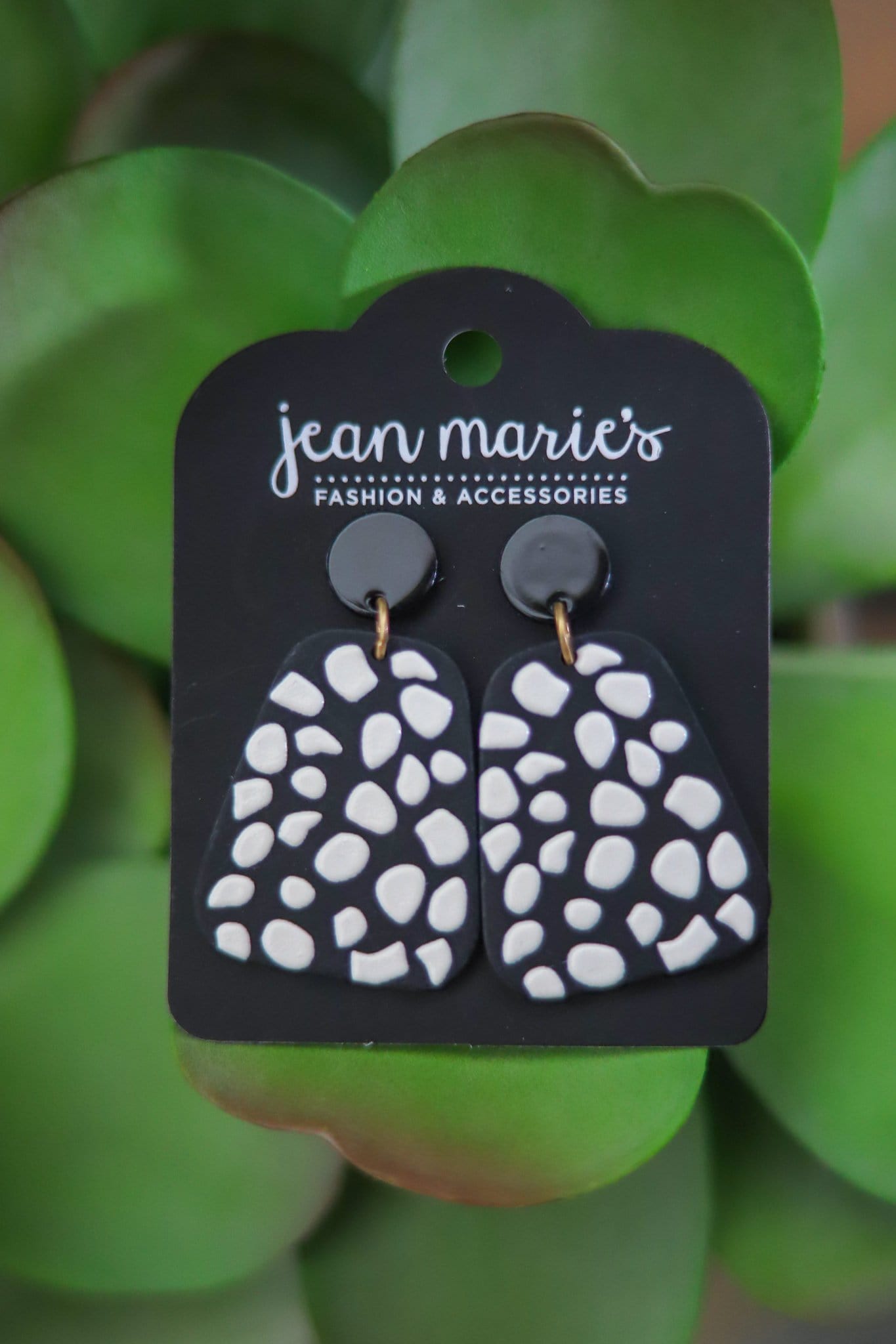 black and white print earring 