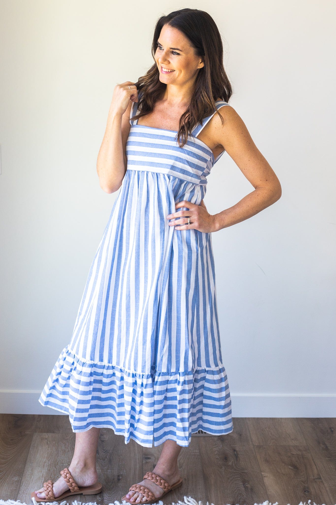 Blue Cabana Stripe Dress
