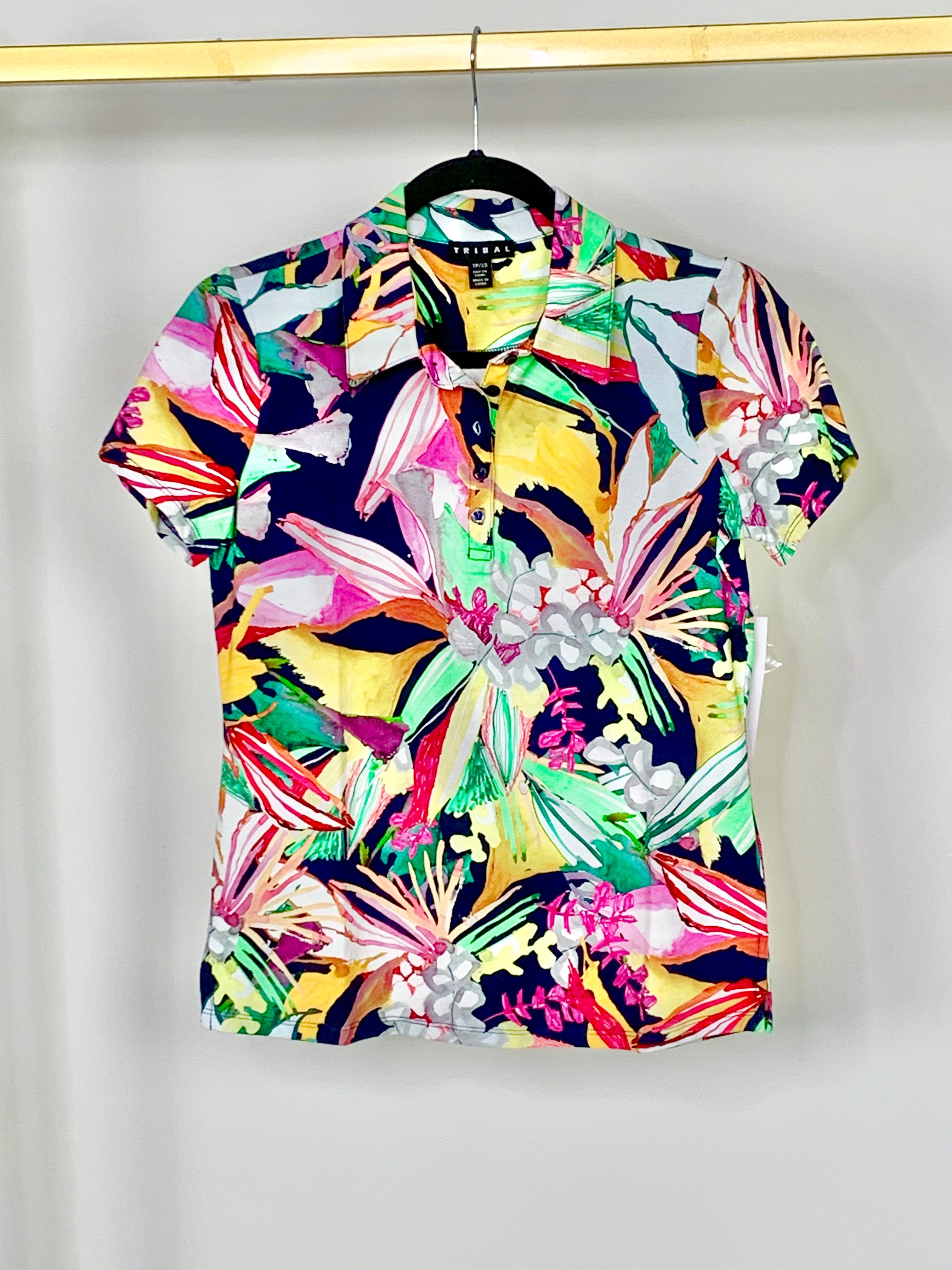 Tropical Floral Polo