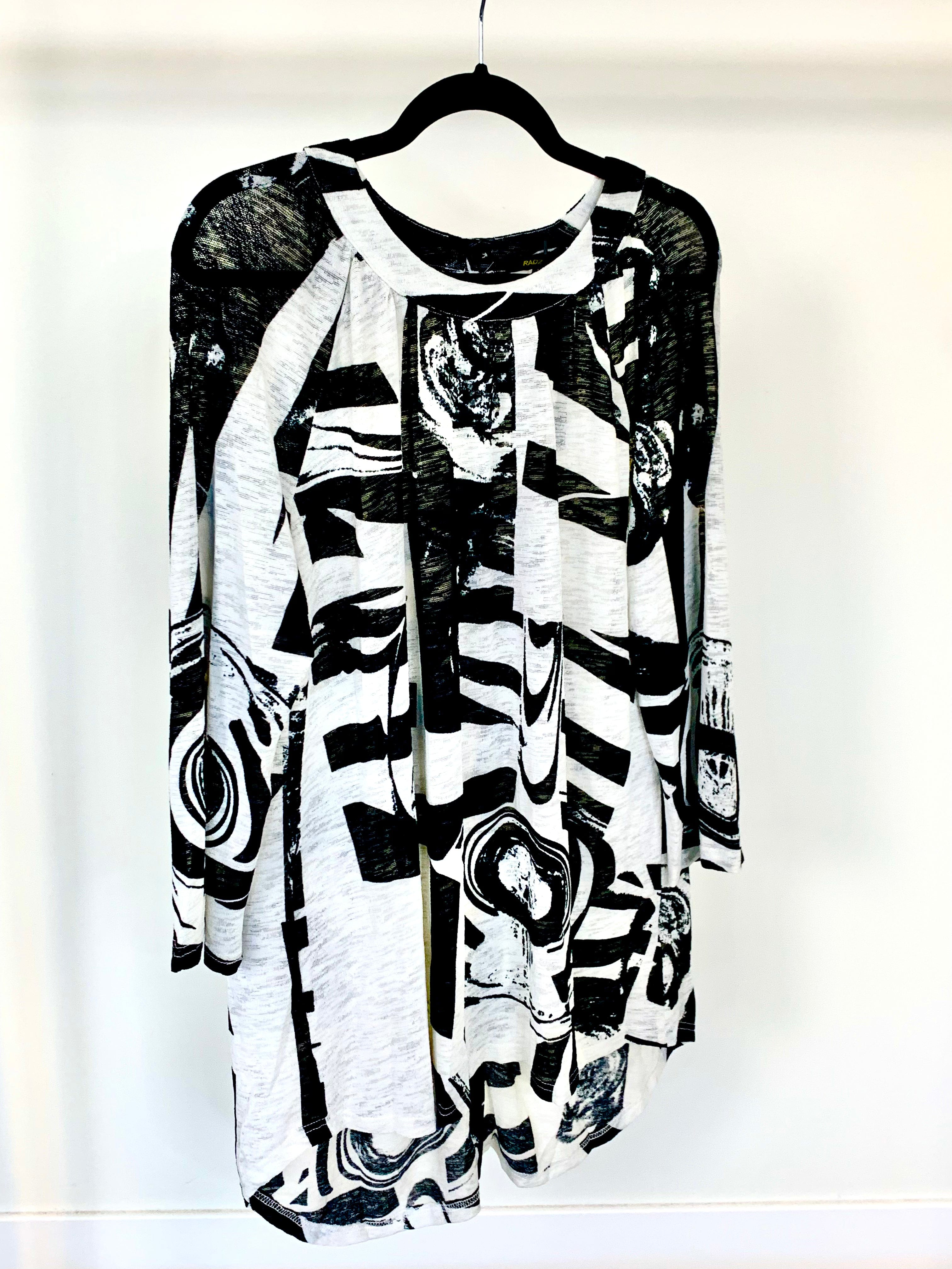 Black & White Modern Mesh Top