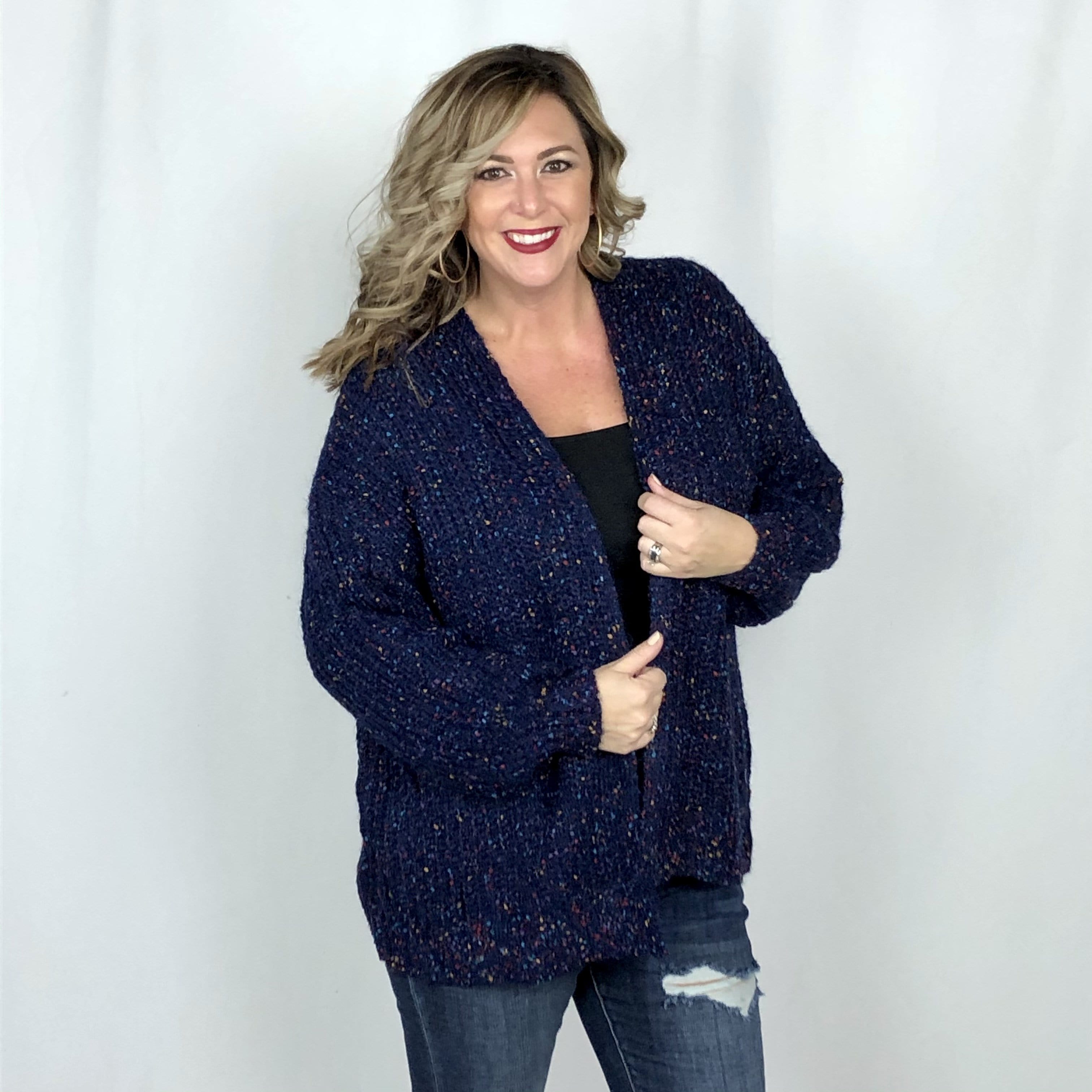 Multi Speckle Knit Cardigan