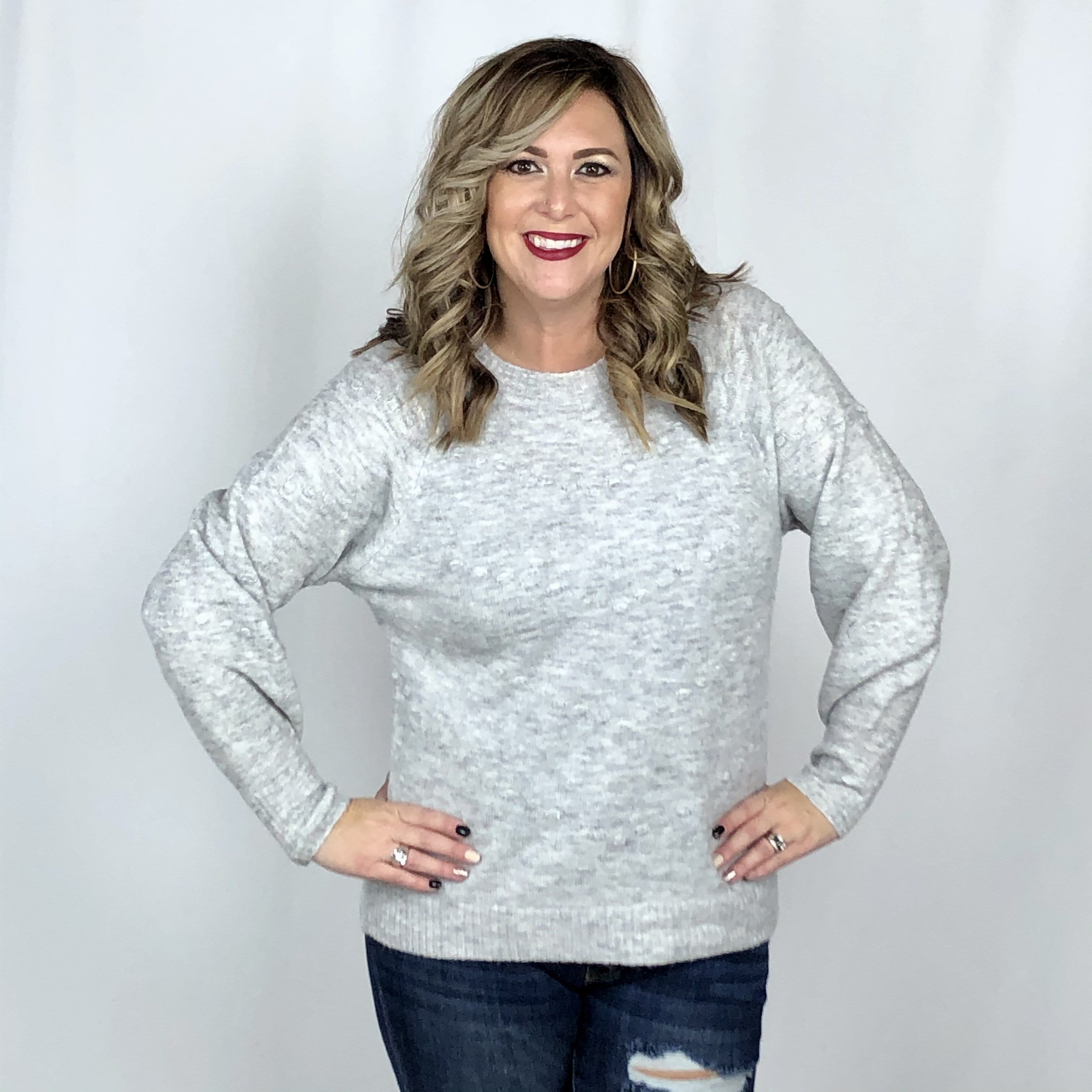 Grey Dotted Sweater