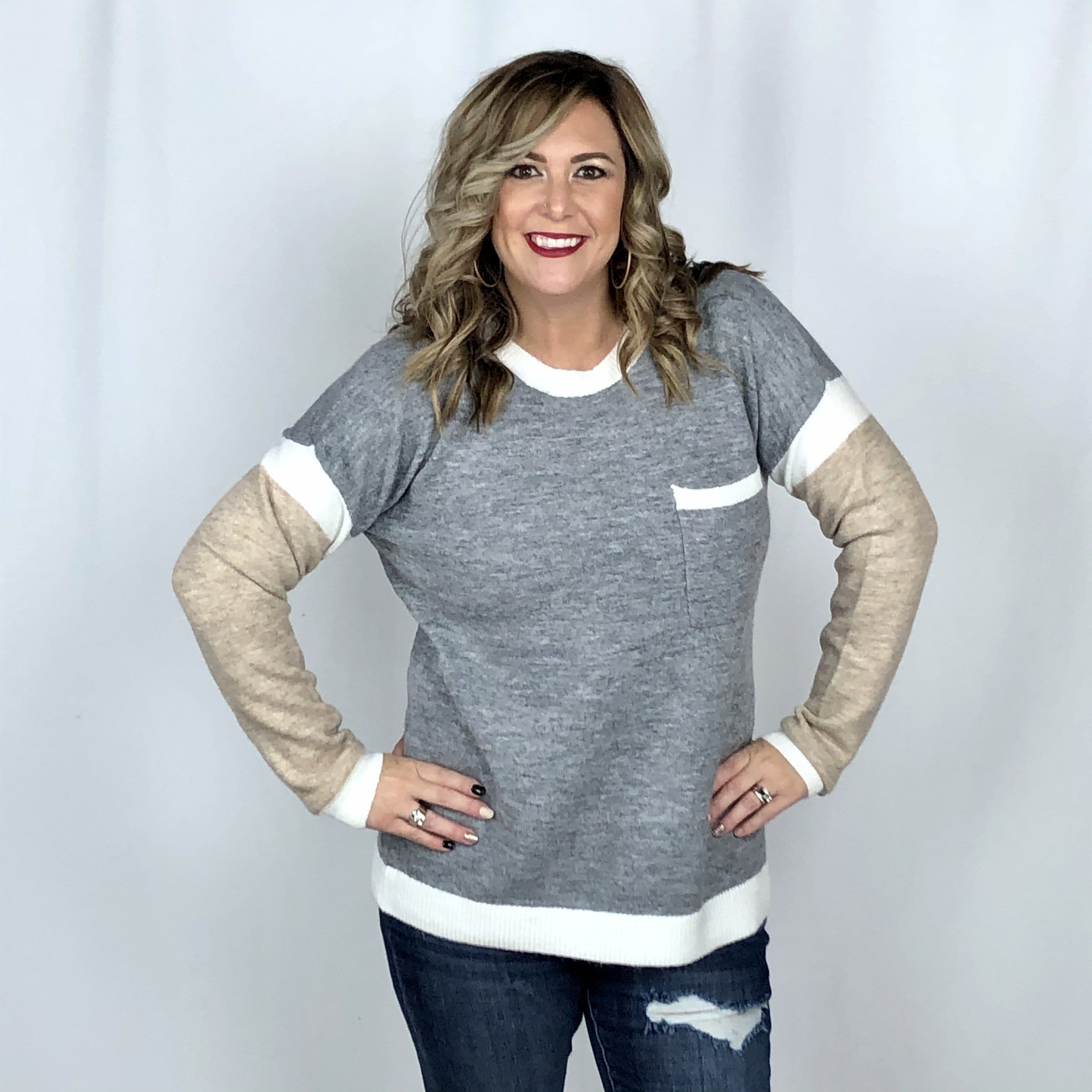 Colorblock Pocket Sweater