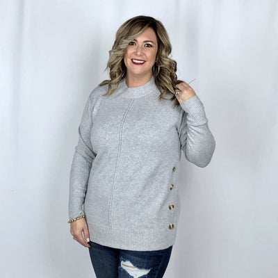 Center Seam Button Sweater