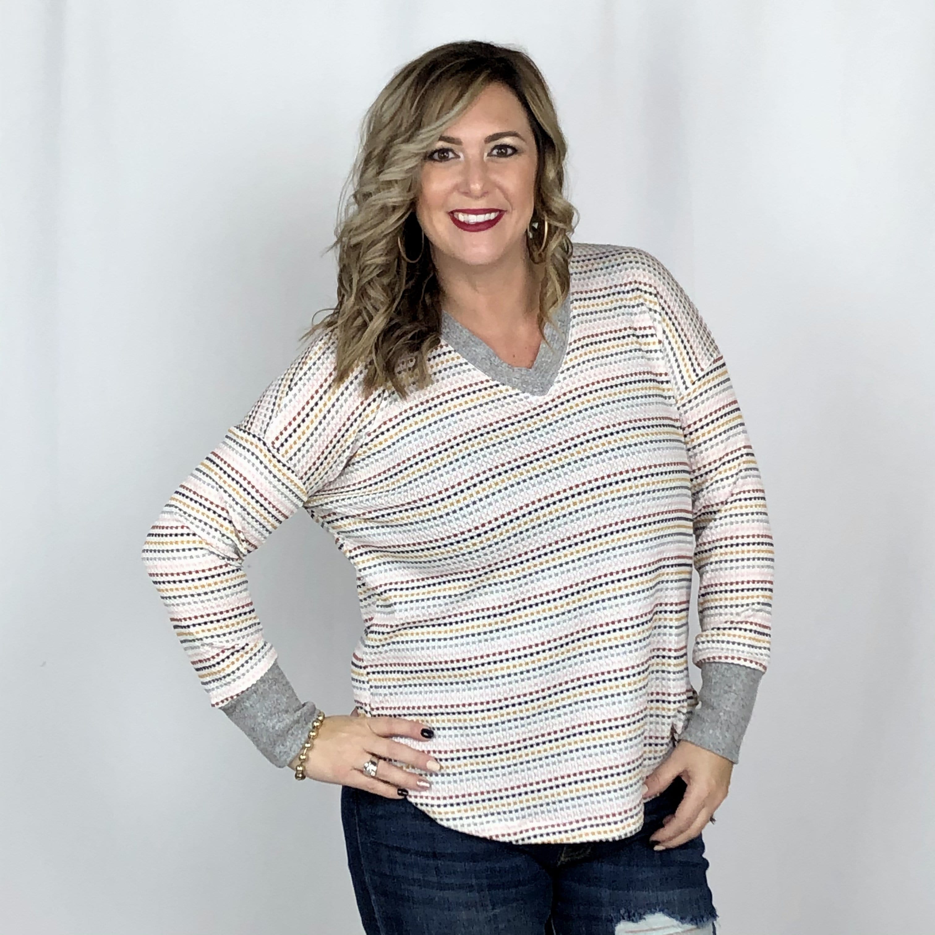 Colored Stripe Pattern Top