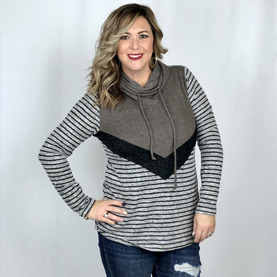 Brushed Tri Colorblock Hood Pullover