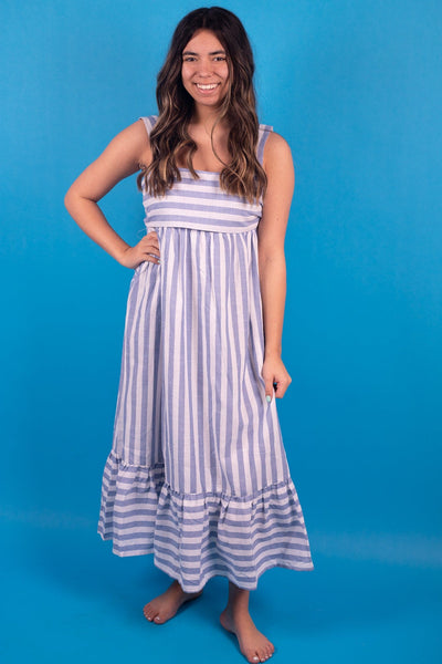 Blue Cabana Stripe Dress
