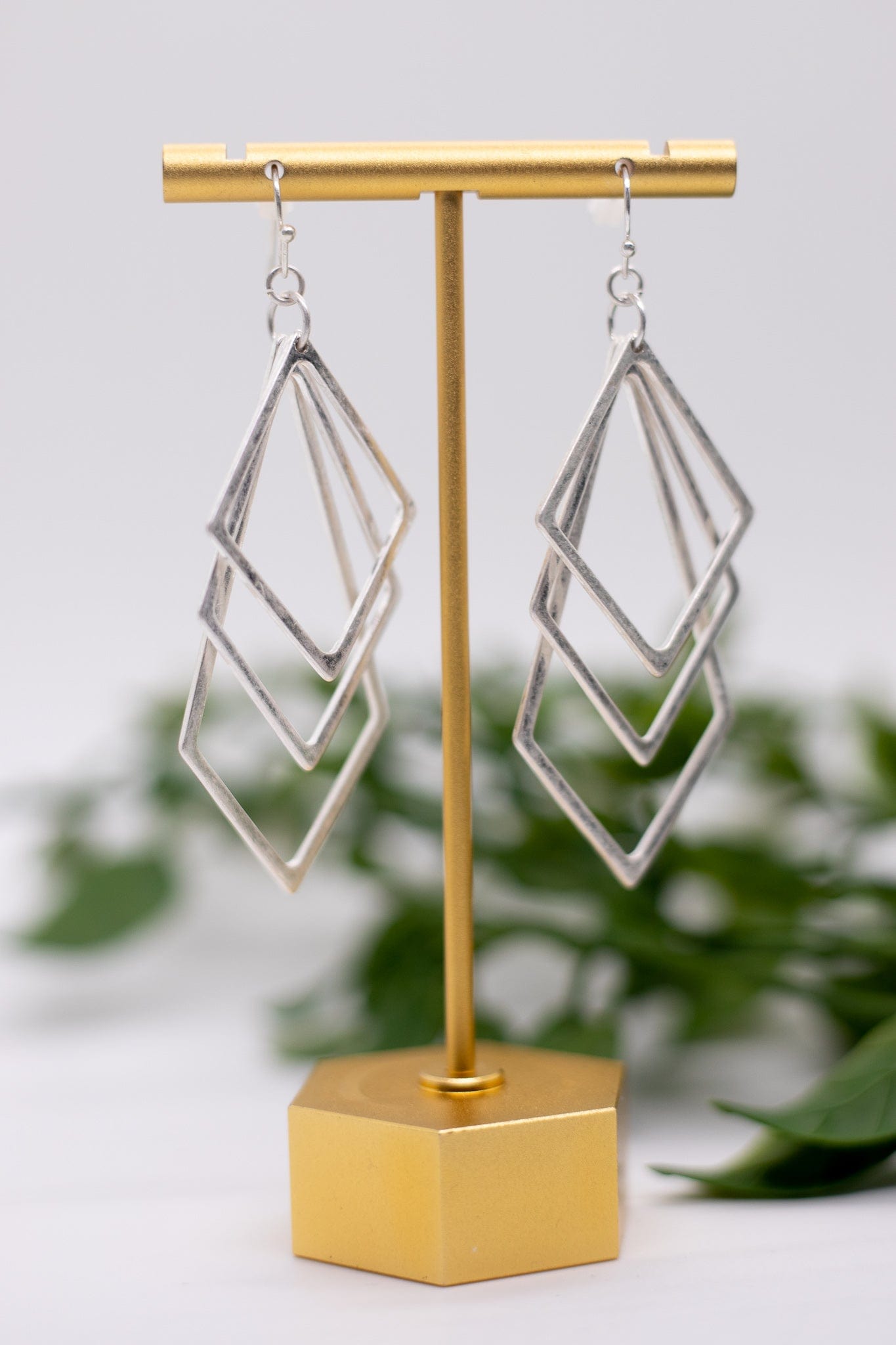 Silver Rhombus Earrings
