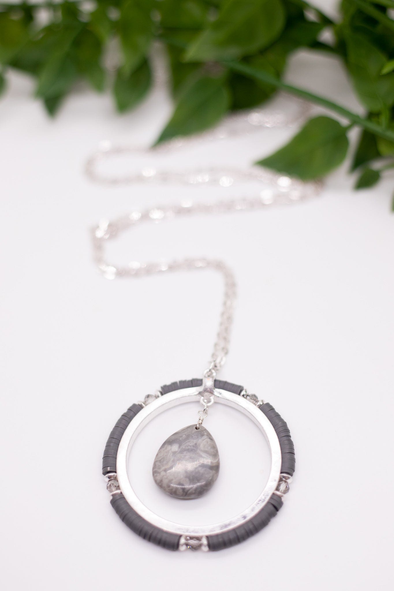 Gray Stone Necklace