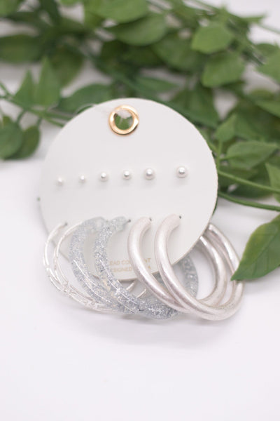 Silver Luxe Hoop Set