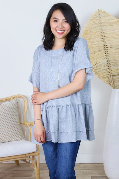 Ruffle Pleated Loose Fit Top
