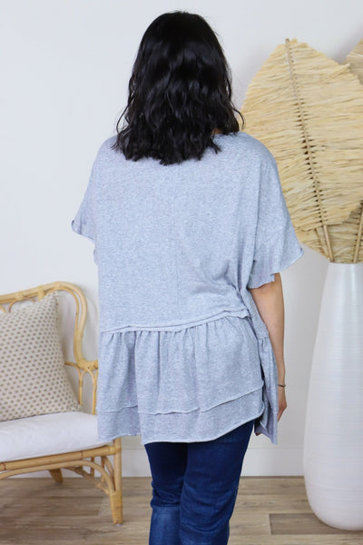 Ruffle Pleated Loose Fit Top