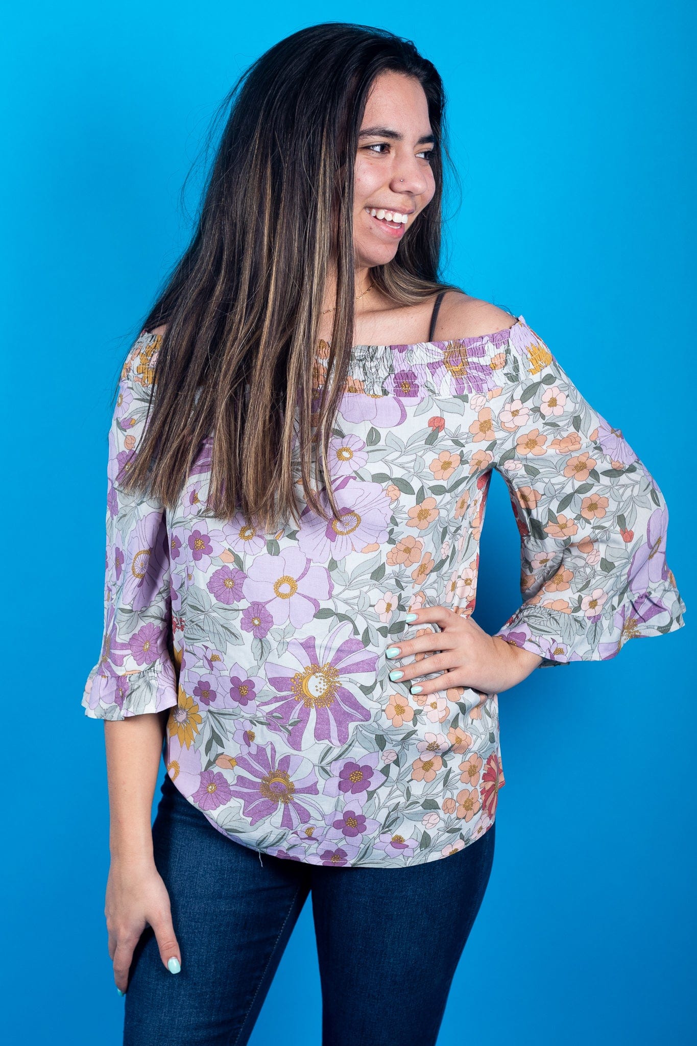 Retro Floral Blouse