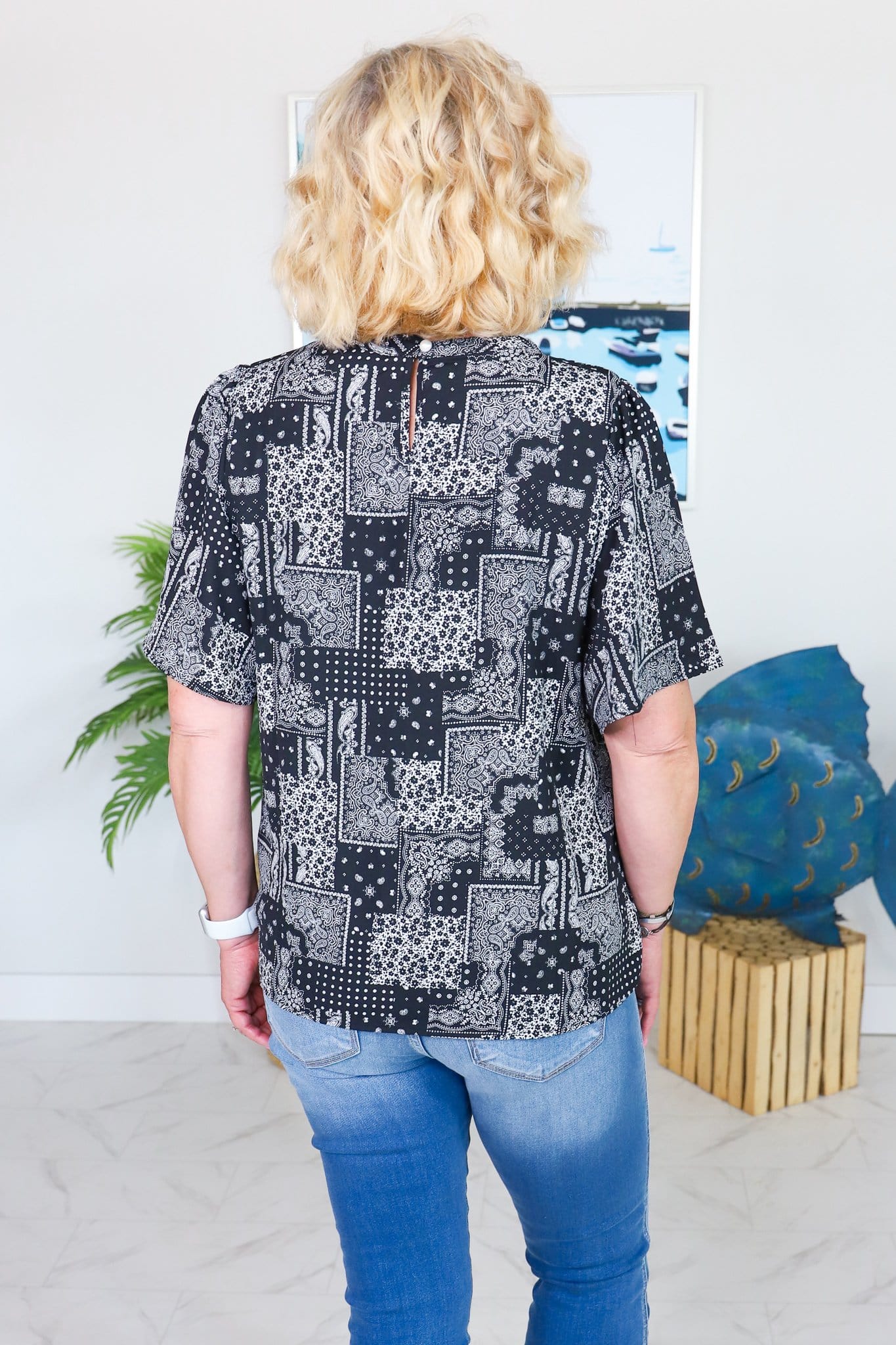 Bandana Print Blouse