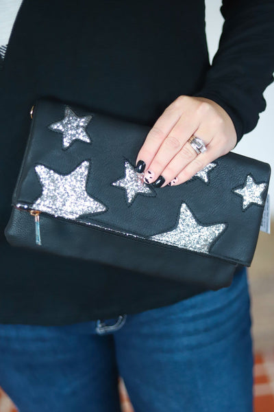 fold over star cross body bag